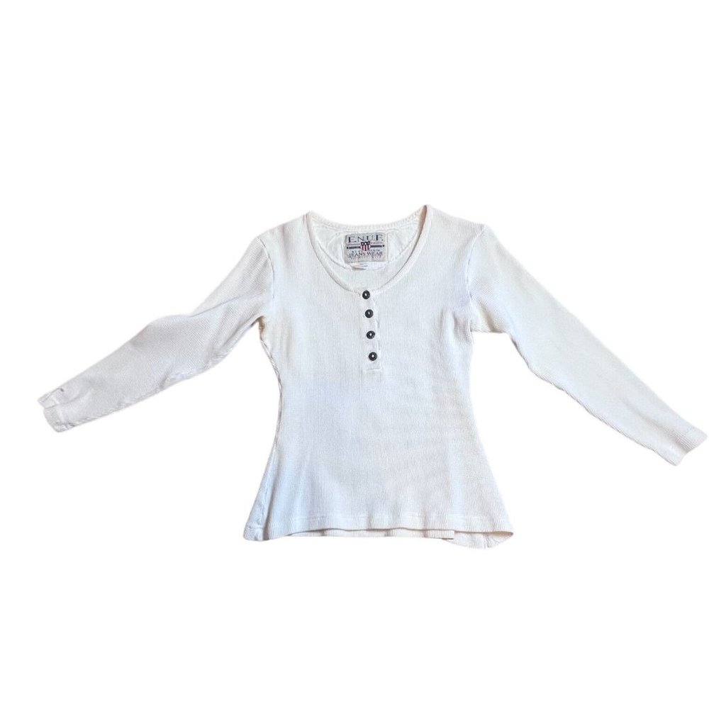 Vintage ENUF E.N.U.F International Women's Cream Thermal‎ Size M Fits Like S